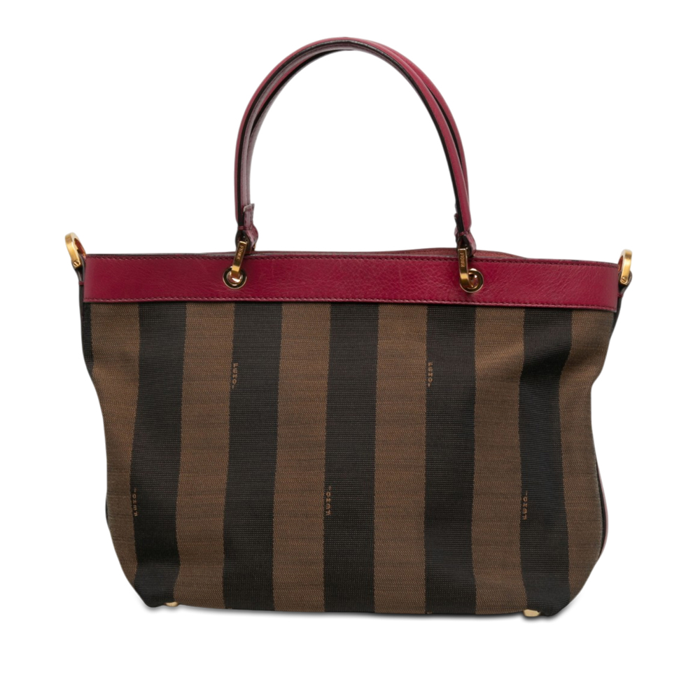 Pre-Loved Fendi Large Pequin Canvas Satchel